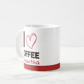 Personalized Coffee Lover Custom Name Design コーヒーマグカップ (正面左)