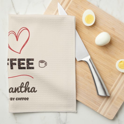 Personalized Coffee Lover Kitchen Decor キッチンタオル (四つ折り)