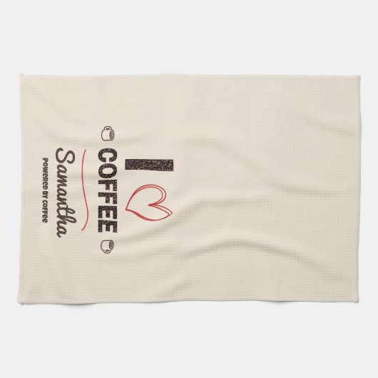 Personalized Coffee Lover Kitchen Decor キッチンタオル (横)