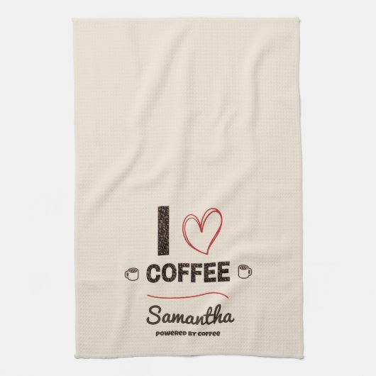 Personalized Coffee Lover Kitchen Decor キッチンタオル (縦)