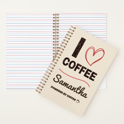 Personalized Coffee Lover Notebook ノートブック (内側)