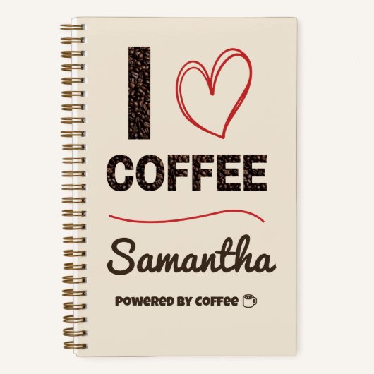 Personalized Coffee Lover Notebook ノートブック (正面)