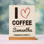 Personalized Coffee Lover Powered by Coffee Gift アクリルサイン (ニュートラル)