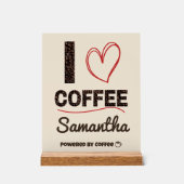 Personalized Coffee Lover Powered by Coffee Gift アクリルサイン (正面)