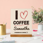 Personalized Coffee Lover Powered by Coffee Gift アクリルサイン (ウェディング)