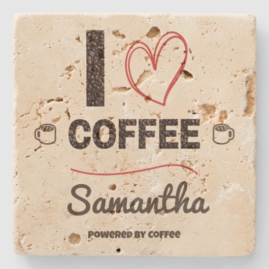 Personalized Coffee Lover Stone Coaster ストーンコースター (正面)