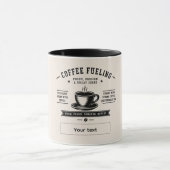 Personalized Coffee Quote Design – Custom Name マグカップ (中央)