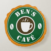 Personalized coffee shop decoration pillow ラウンドクッション (裏面)