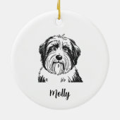 Personalized Collie Dog Christmas セラミックオーナメント (裏面)