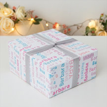Personalized Colored Name Gift Wrapping Paper