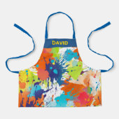 Personalized Colorful Artist Paint Splash  エプロン (正面)