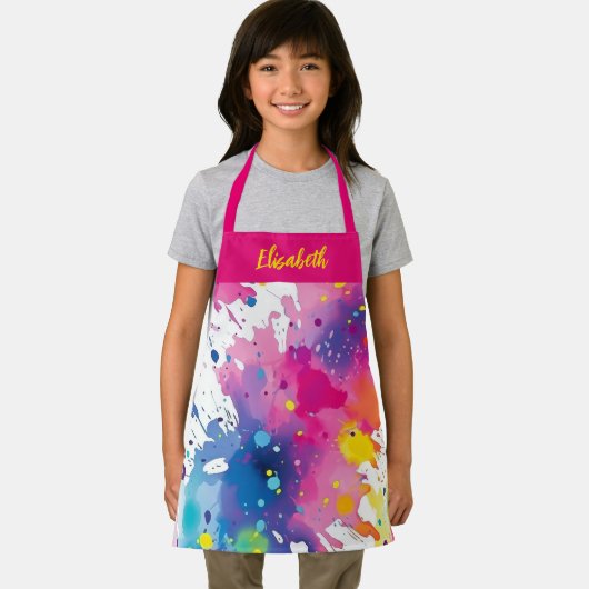 Personalized Colorful Artist Paint Splash  エプロン (インサイチュ)