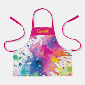Personalized Colorful Artist Paint Splash  エプロン (正面)