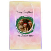 Personalized Colorful Christmas  ミディアムペーパーバッグ (正面)