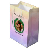 Personalized Colorful Christmas  ミディアムペーパーバッグ (裏面アングル)