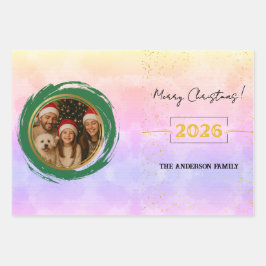 Personalized Colorful Christmas  ラッピングペーパーシート