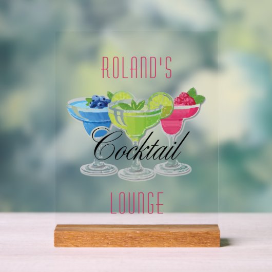 Personalized Colorful Cocktail アクリルサイン (ニュートラル)