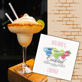 Personalized Colorful Cocktail Napkins スタンダードカクテルナプキン