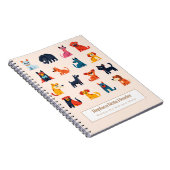 Personalized Colorful Cute Dogs Notebook ノートブック (右側)