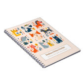 Personalized Colorful Cute Dogs Notebook ノートブック (右側)