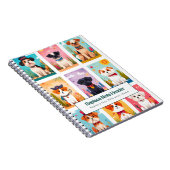 Personalized Colorful Cute Dogs Notebook ノートブック (右側)