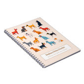 Personalized Colorful Cute Dogs Notebook ノートブック (右側)