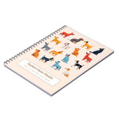 Personalized Colorful Cute Dogs Notebook ノートブック (左側)