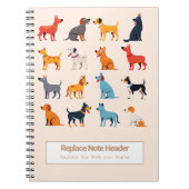 Personalized Colorful Cute Dogs Notebook ノートブック (正面)