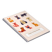 Personalized Colorful Cute Dogs Notebook ノートブック (右側)