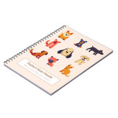 Personalized Colorful Cute Dogs Notebook ノートブック (左側)