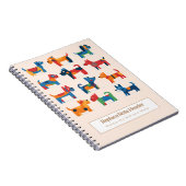 Personalized Colorful Cute Dogs Notebook ノートブック (右側)