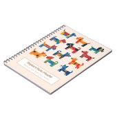 Personalized Colorful Cute Dogs Notebook ノートブック (左側)