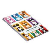 Personalized Colorful Cute Dogs Notebook ノートブック (右側)