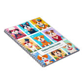 Personalized Colorful Cute Dogs Notebook ノートブック (右側)