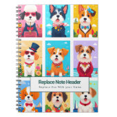 Personalized Colorful Cute Dogs Notebook ノートブック (正面)