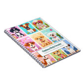 Personalized Colorful Cute Dogs Notebook ノートブック (右側)