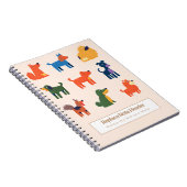 Personalized Colorful Cute Dogs Notebook ノートブック (右側)