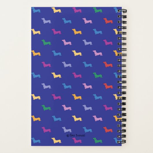 Personalized Colorful Dachshund Pattern Small ノートブック (裏面)