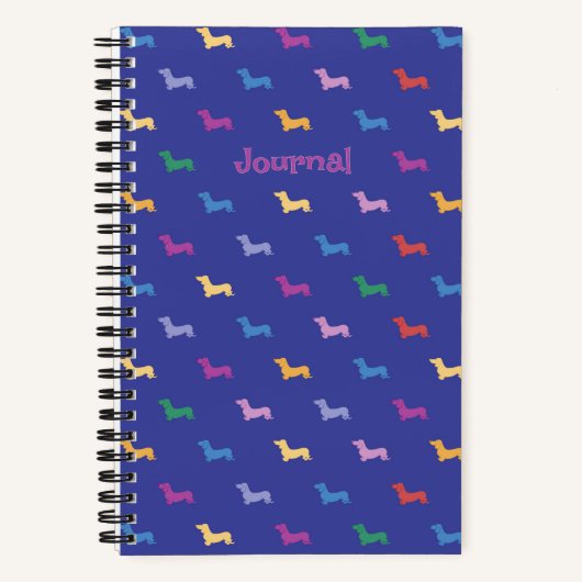Personalized Colorful Dachshund Pattern Small ノートブック (正面)
