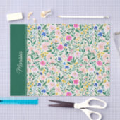 Personalized Colorful Floral 薄葉紙 (クラフト)