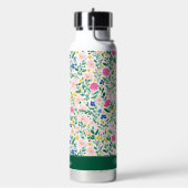 Personalized Colorful Floral Monogram Water Bottle ウォーターボトル (左面)