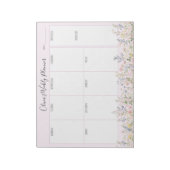 Personalized Colorful Flower Floral Weekly Planner ノートパッド (回転)