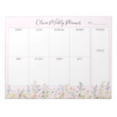 Personalized Colorful Flower Floral Weekly Planner ノートパッド (正面)