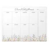 Personalized Colorful Flower Floral Weekly Planner ノートパッド (正面)