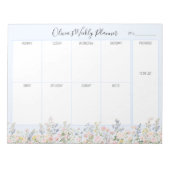 Personalized Colorful Flower Floral Weekly Planner ノートパッド (正面)
