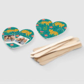 Personalized Colorful Fun Leopard Jungle Name Gift ハンドファン (組立なし)