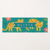 Personalized Colorful Fun Leopard Jungle Name Gift ヨガマット (正面(横))