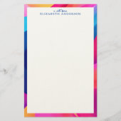 Personalized Colorful Geometric Border 便箋 (正面)