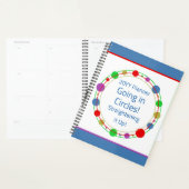 Personalized Colorful Geometric Orbit Art on Blue プランナー手帳 (ディスプレー)