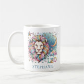 Personalized Colorful Leo Zodiac Astrology Lion コーヒーマグカップ (左)